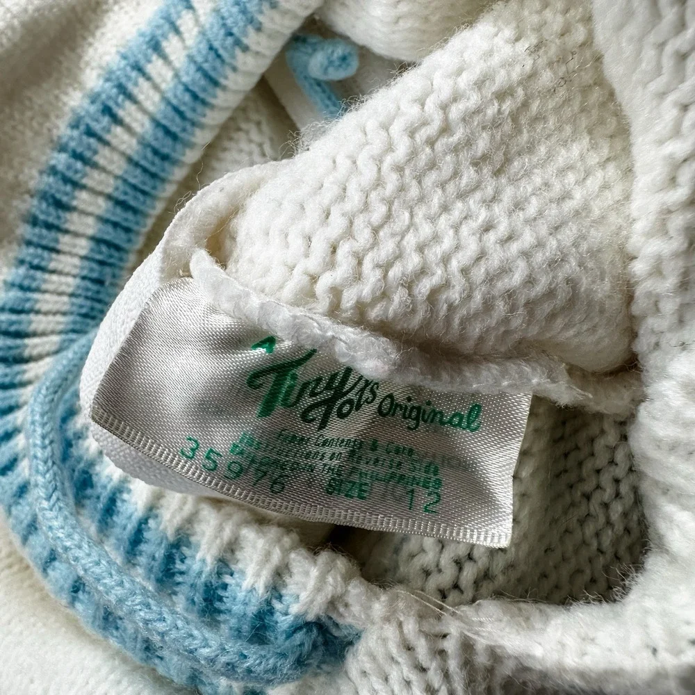 VTG Tiny Tots Original 3D poodle hooded‎ sweater